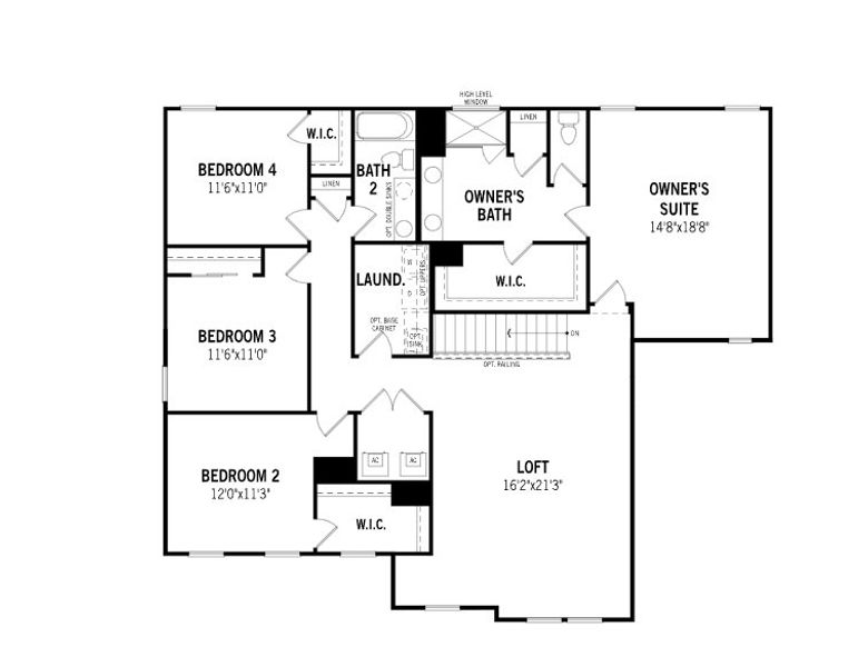 2D floor plan layout for the Kingsley by Mattamy Homes in RiverTown - Forest, St. Johns, FL (Image 4). 2D floor plan layout for the Kingsley by Mattamy Homes in RiverTown - Forest, St. Johns, FL (Image 4).