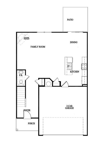 2D floor plan layout for the The Morris by RTS Homes in Lakeside at Fifteen West, Hinesville, GA (Image 3).