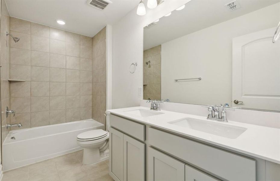 Upgraded secondary bathroom*real home pictured