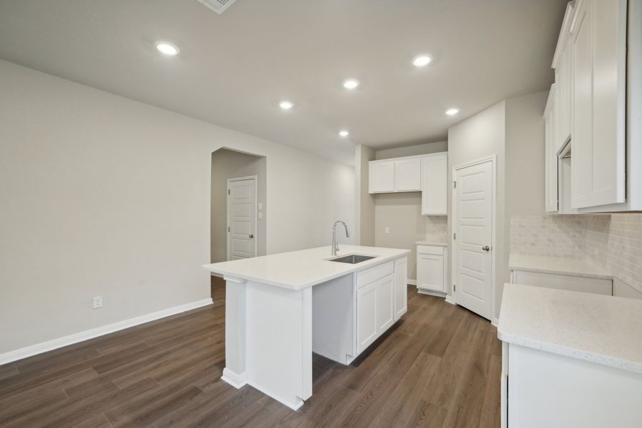 Kitchen in the Matador floorplan in the Meritage Homes community.