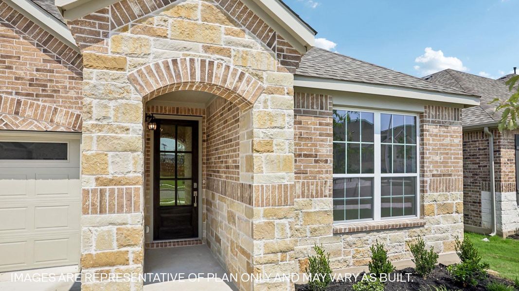 Representative exterior details of a home built from the The Salinger by D.R. Horton in Rosenbusch Ranch, Leander (Image 2).