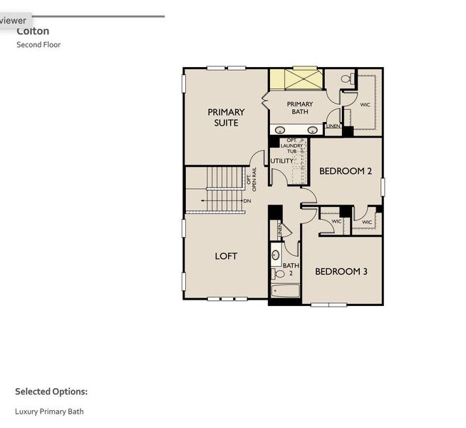 2D floor plan layout of this home in Cannon Ranch 45s, Dripping Springs, TX (Image 6).