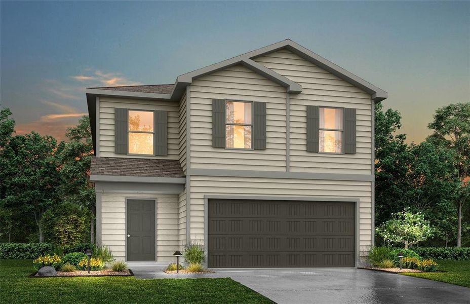 Front exterior of a new home in Waterside at Cedar Creek, Abilene, TX, highlighting curb appeal (Image 1). Front exterior of a new home in Waterside at Cedar Creek, Abilene, TX, highlighting curb appeal (Image 1).