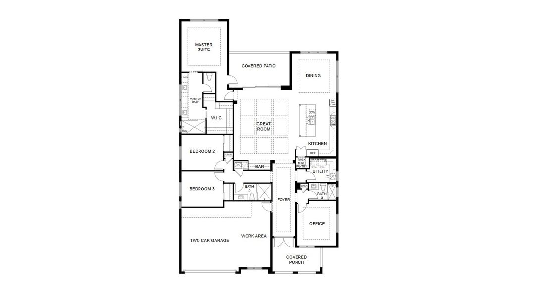 2D floor plan layout for the Sapphire by GHO Homes in Seaglass, Vero Beach, FL (Image 3).