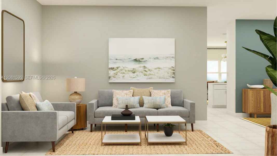 Furnished interior view inside a new home in Altamira, Homestead (Image 16).