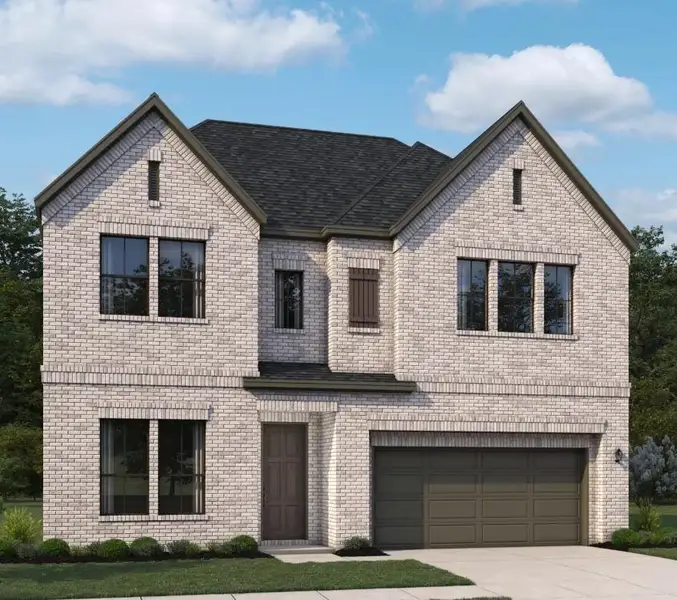 Front exterior of a new home in Oakwood Estates, Waller, TX, highlighting curb appeal (Image 2). Front exterior of a new home in Oakwood Estates, Waller, TX, highlighting curb appeal (Image 2).