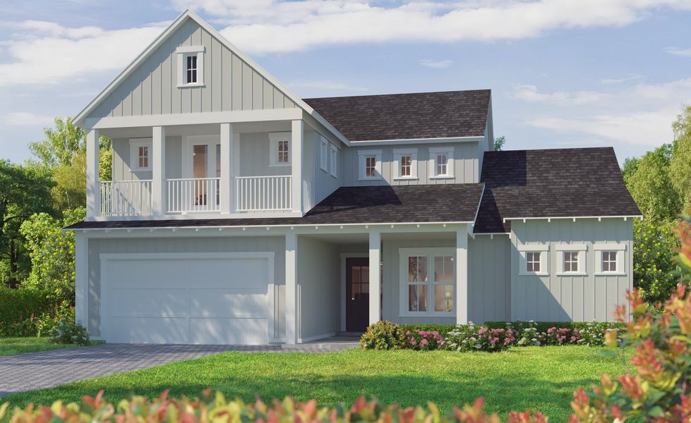 Representative exterior photo of a completed home built from the Palos Verdes by ICI Homes in EverRange, Jacksonville, FL (Image 3). Representative exterior photo of a completed home built from the Palos Verdes by ICI Homes in EverRange, Jacksonville, FL (Image 3).