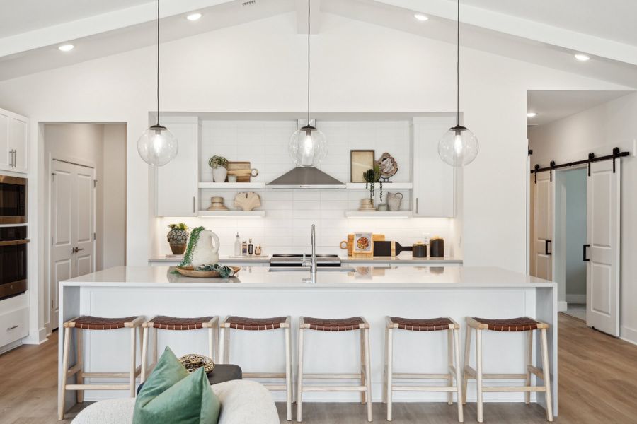 Kitchen with floating shelves