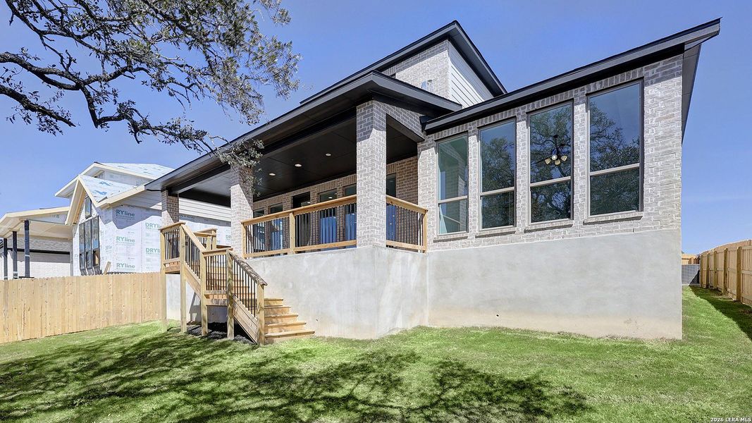 Exterior details and patio area of a home in The Ranches at Creekside, Boerne (Image 22).