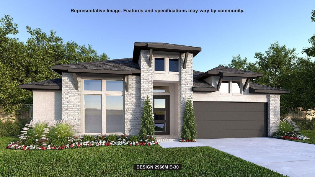 Front exterior of a new home in Lakes of Cane Island, Katy, TX, highlighting curb appeal (Image 1). Front exterior of a new home in Lakes of Cane Island, Katy, TX, highlighting curb appeal (Image 1).