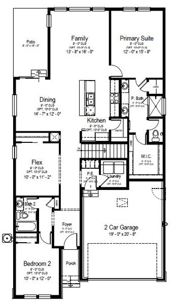 2D floor plan layout for the Marston by View Homes in Murata Farms, Fort Lupton, CO (Image 3). 2D floor plan layout for the Marston by View Homes in Murata Farms, Fort Lupton, CO (Image 3).