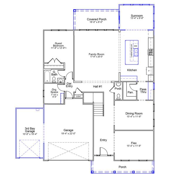 2D floor plan layout of this home in Cornerstone, Anderson, SC (Image 3).