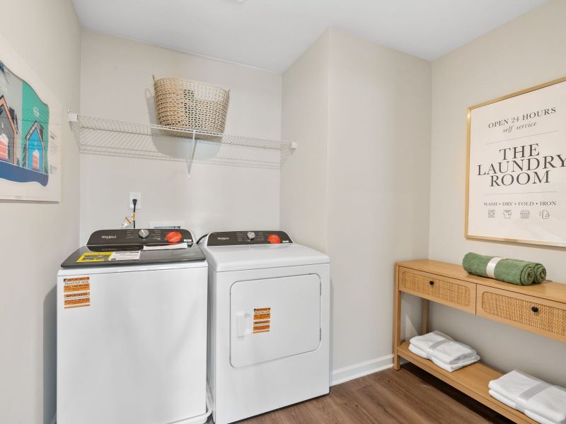 Laundry day can be a breeze with more room to sort and organize your clothes.