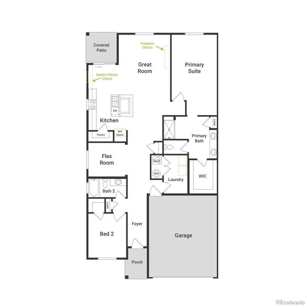 2D floor plan layout of this home in , Aurora, CO (Image 1).