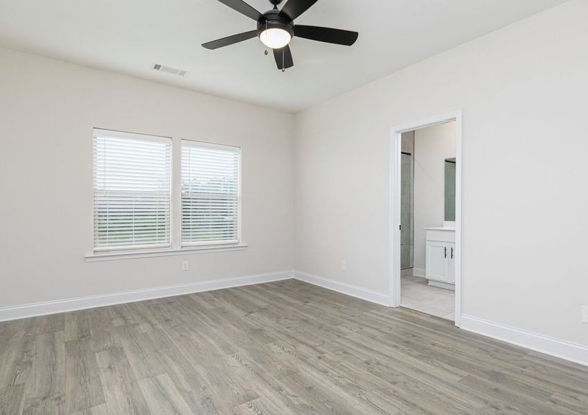 Rest and relaxation await in the Tybee's master bedroom