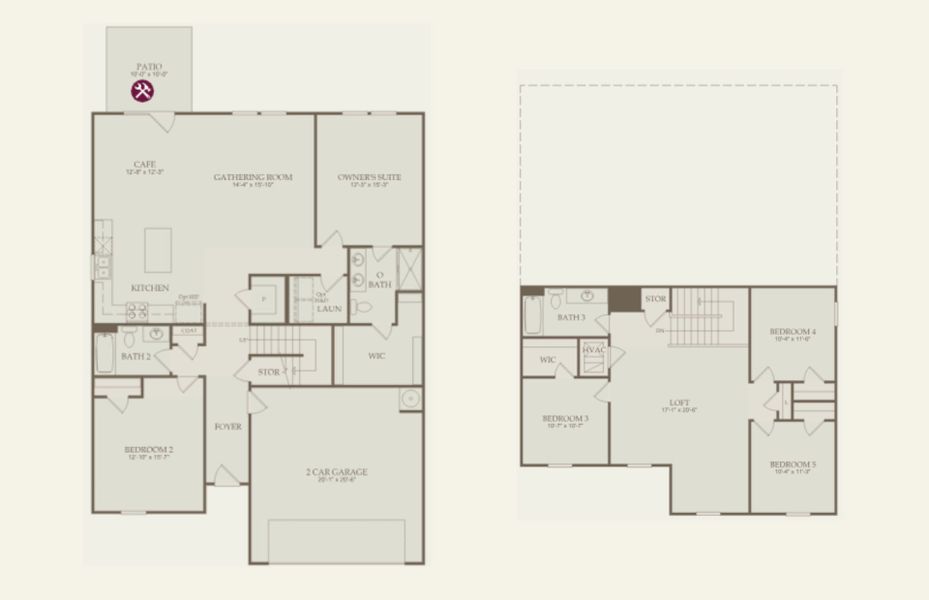 2D floor plan layout of this home in Bradford Pointe, Summerville, SC (Image 5).