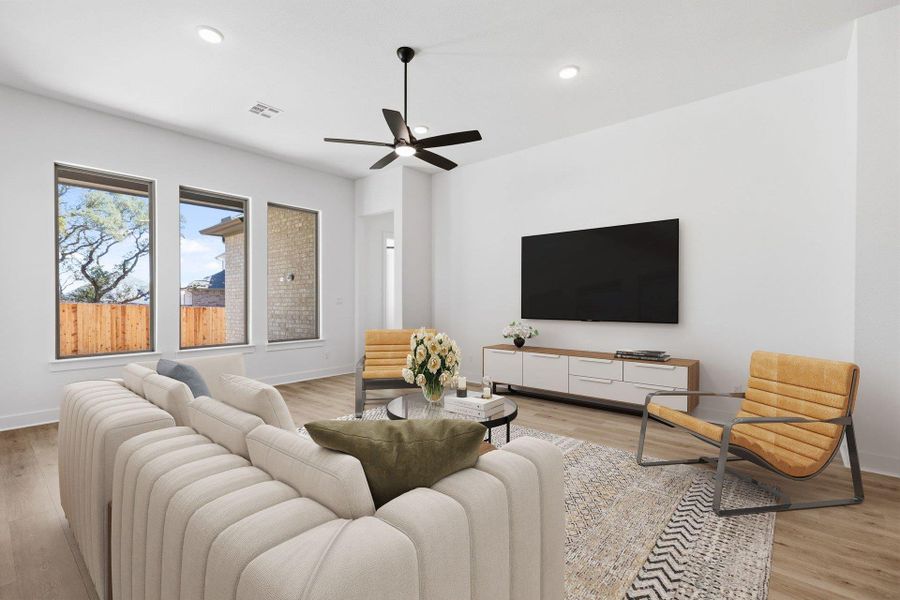 Open Concept Family Room - Virtually Staged