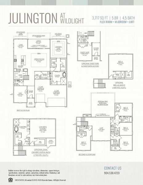 2D floor plan layout for the Julington by Riverside Homes in Hidden Creek at SilverLeaf 70' Series, St. Augustine, FL (Image 5).