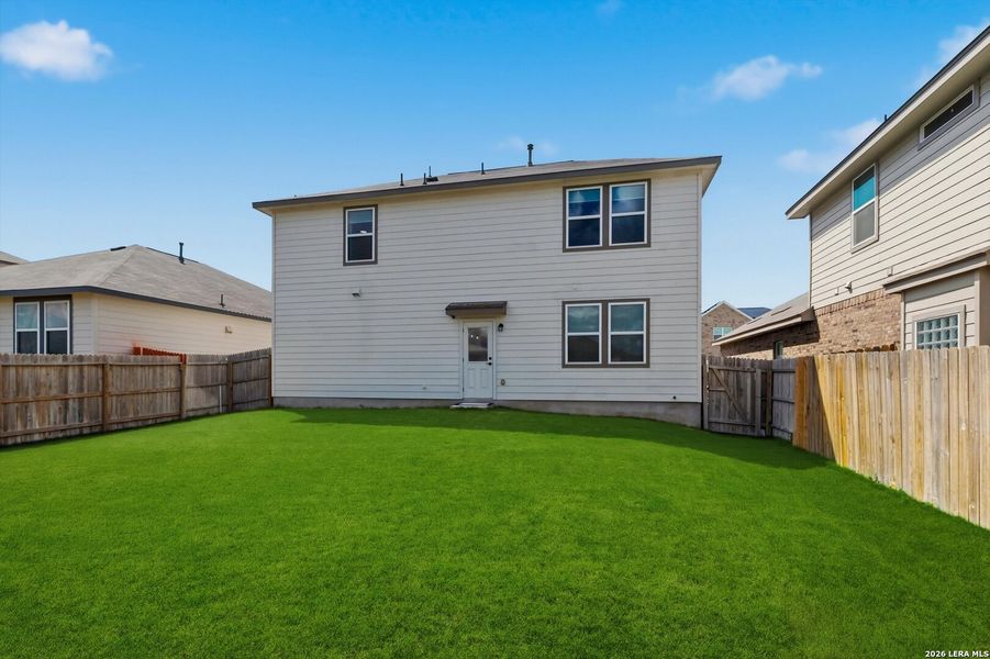 Exterior details and patio area of a home in Horizon Pointe, Converse (Image 3).