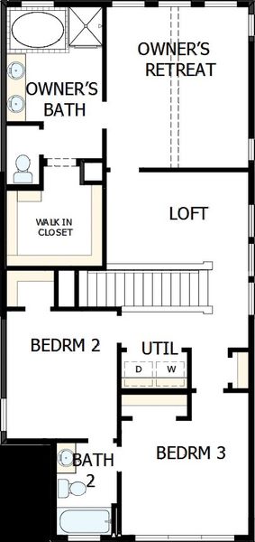 2D floor plan layout of this home in The Twilight at Goodnight Ranch, Austin, TX (Image 3).