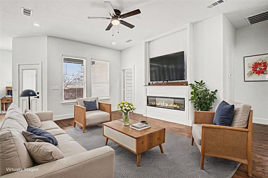 Living room - virtually staged