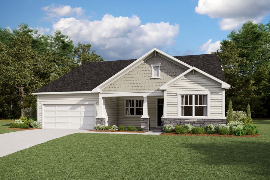 Representative exterior photo of a completed home built from the Clearwater by Mattamy Homes in Madison Park, Lillington, NC (Image 2).
