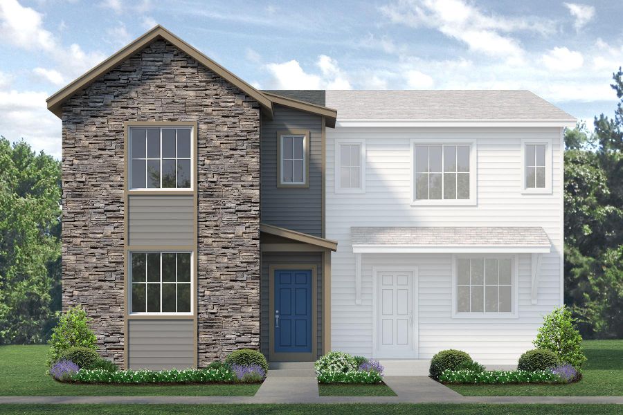 Front exterior of a new home in Spring Valley, Greenwood Village, CO, highlighting curb appeal (Image 25).