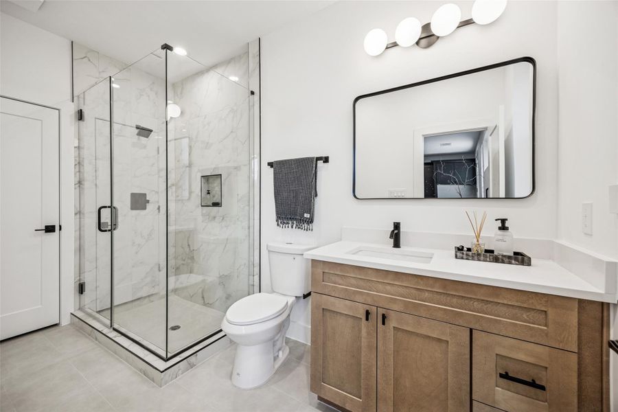 large full bath and closet for the studio apartment