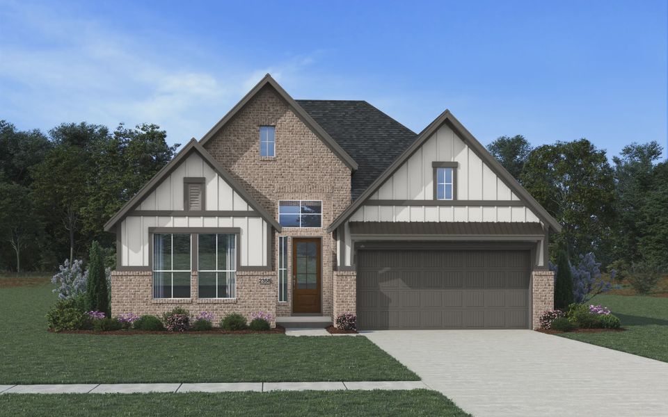 Representative exterior photo of a completed home built from the Mariah by Chesmar Homes in Nolina, Georgetown, TX (Image 1). Representative exterior photo of a completed home built from the Mariah by Chesmar Homes in Nolina, Georgetown, TX (Image 1).