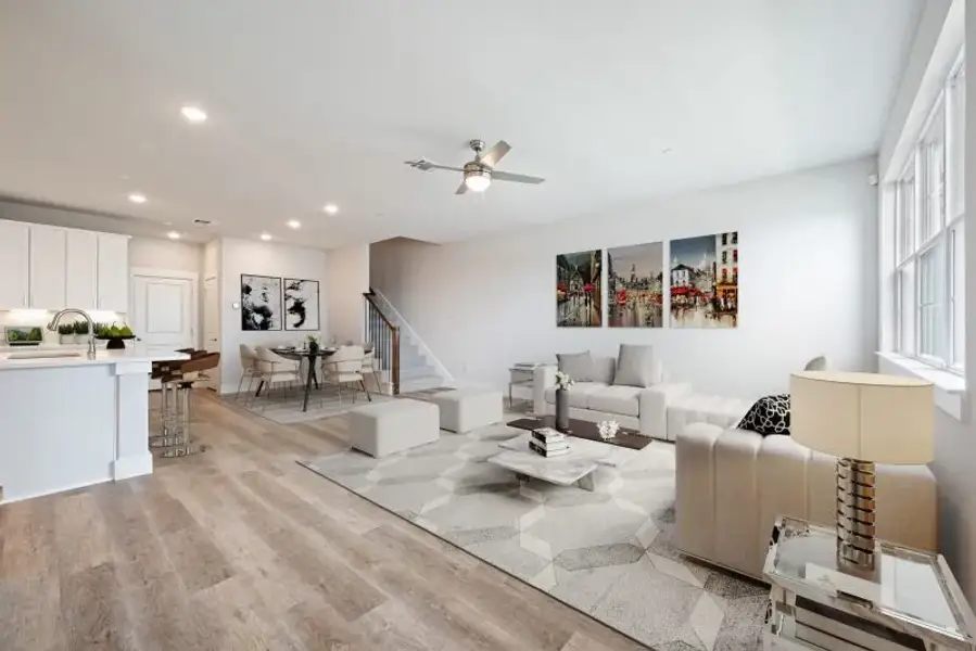 Furnished interior view inside a new home in The Preserve on the Park, Addison (Image 11).