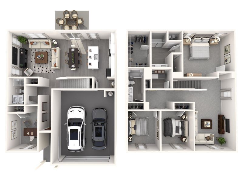 2D floor plan layout for the Rockwell by Meritage Homes in River Ridge, Clarksville, TN (Image 4).