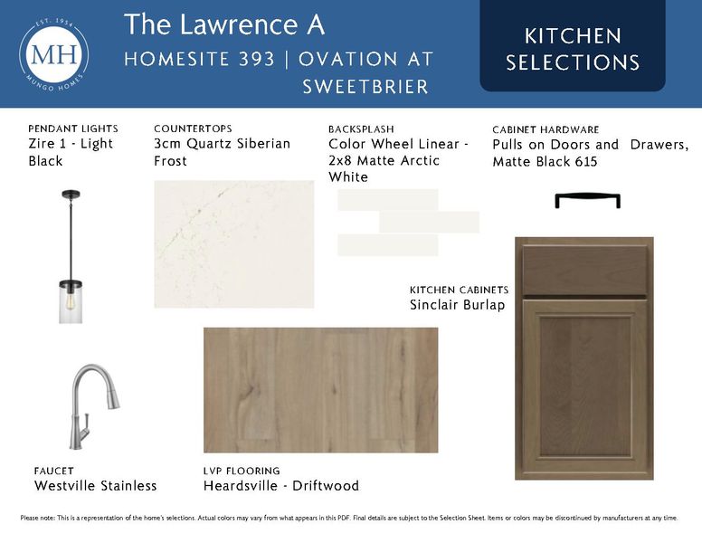 Sample of building materials used in homes in Ovation at Sweetbrier, Durham (Image 6).
