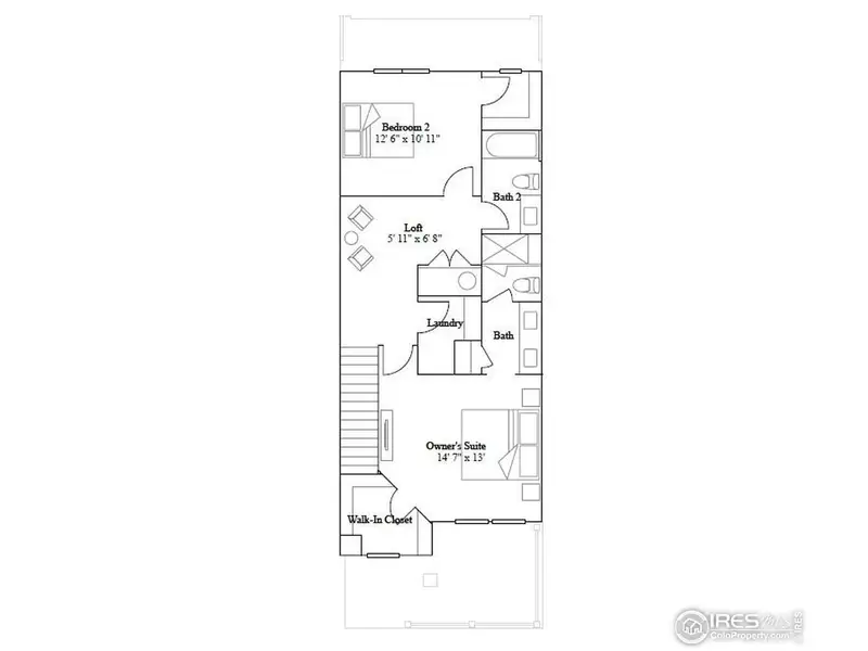 2D floor plan layout of this home in Riano Ridge, Loveland, CO (Image 2).