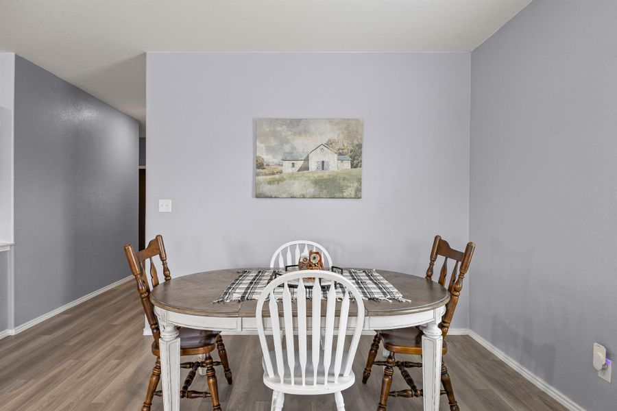 Dining area with LVP floors Dining area with LVP floors