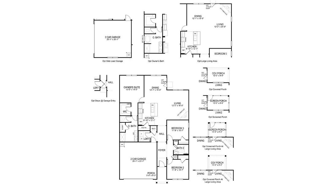 2D floor plan layout for the Aria by D.R. Horton in The Pines at New Hampstead, Savannah, GA (Image 2).