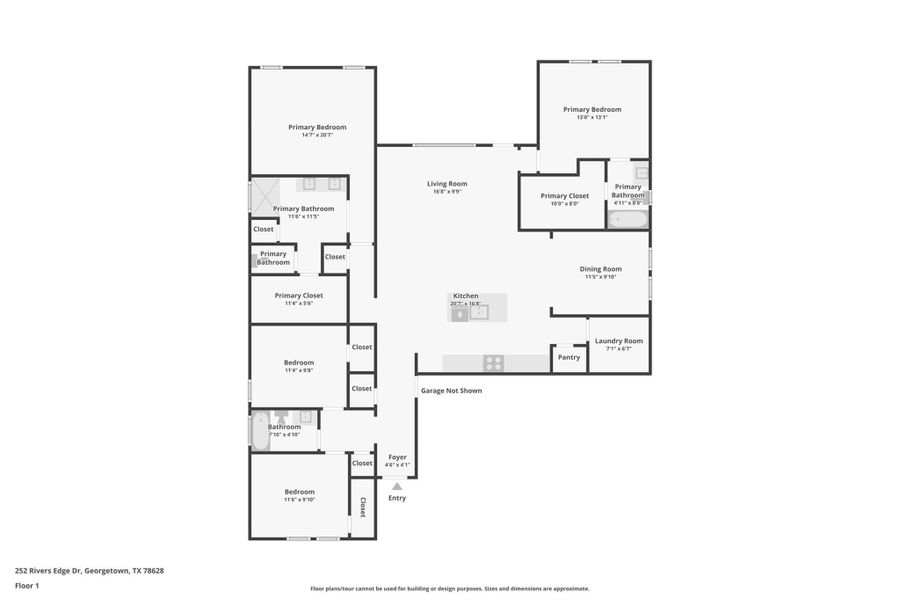 2D floor plan layout of this home in Riverview, Georgetown, TX (Image 4).