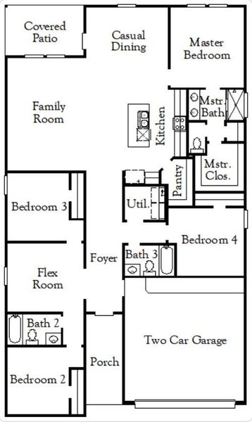 2D floor plan layout of this home in Windcress, Cove, TX (Image 3).