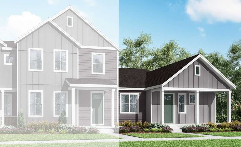 3-Unit Modern Farmhouse Elevation