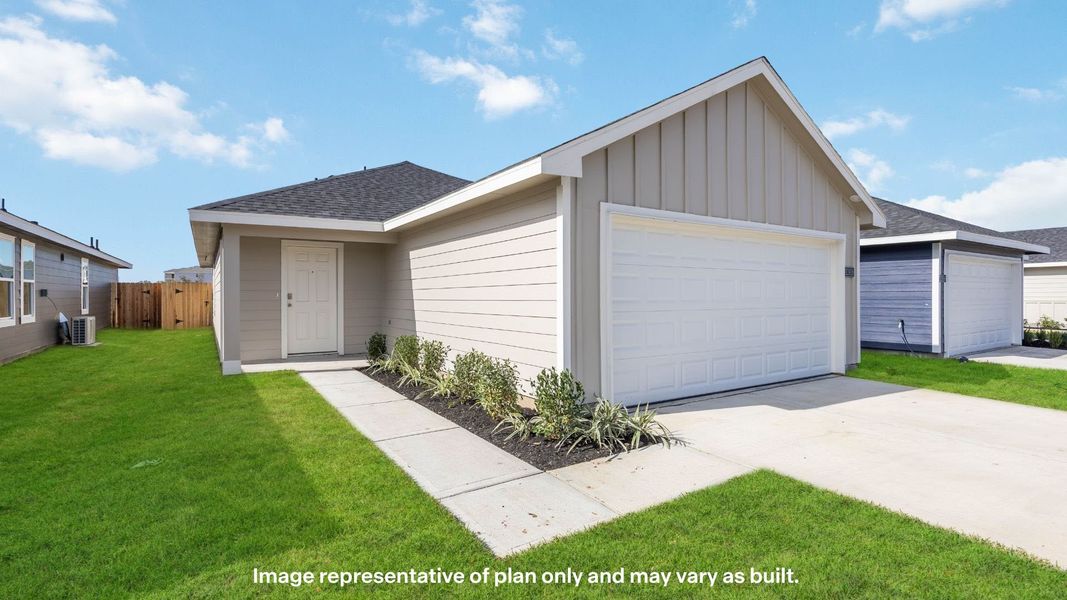 Representative exterior photo of a completed home built from the Buck by D.R. Horton in Deer Meadows, Odessa, TX (Image 18).