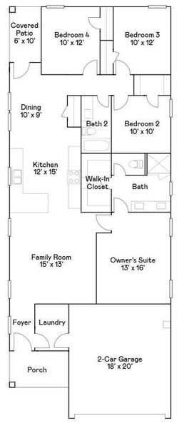 2D floor plan layout of this home in Pelly Place: Avante Collection, Baytown, TX (Image 4). 2D floor plan layout of this home in Pelly Place: Avante Collection, Baytown, TX (Image 4).