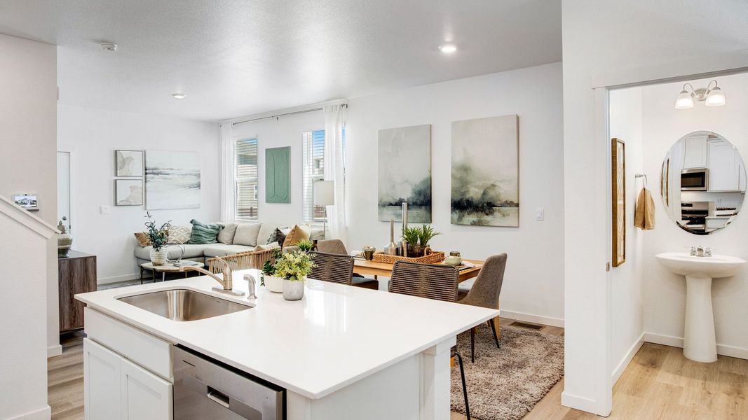 Furnished interior view inside a new home in Revere at Johnstown, Johnstown (Image 4).