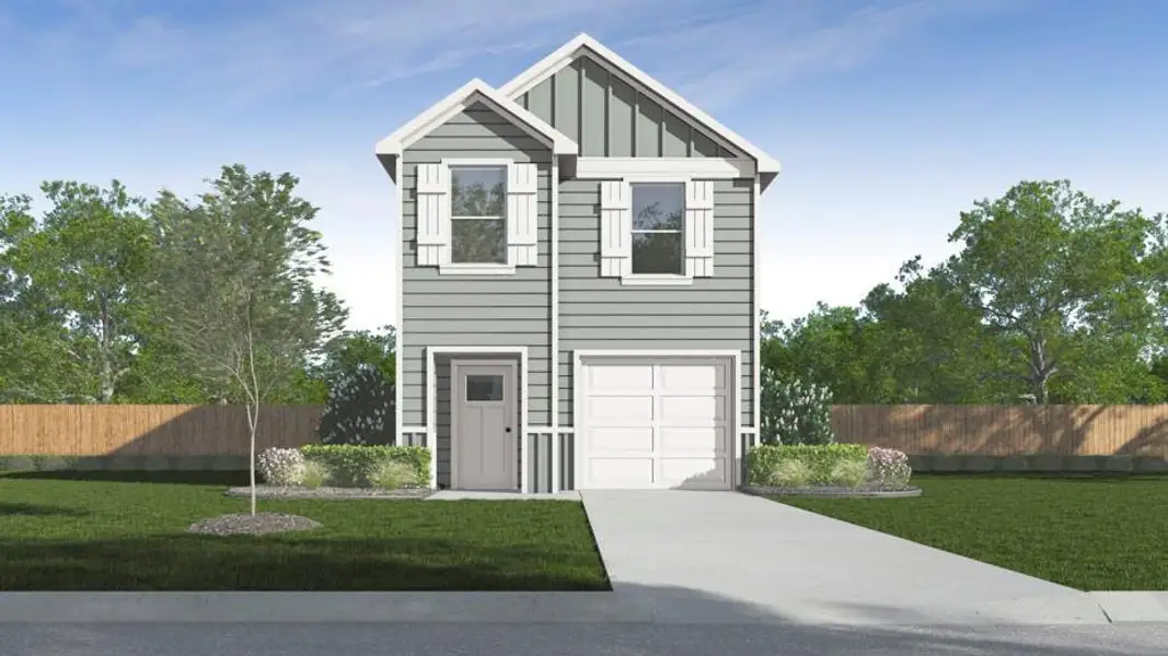 Front exterior of a new home in Cartwright Mays, Crandall, TX, highlighting curb appeal (Image 2). Front exterior of a new home in Cartwright Mays, Crandall, TX, highlighting curb appeal (Image 2).