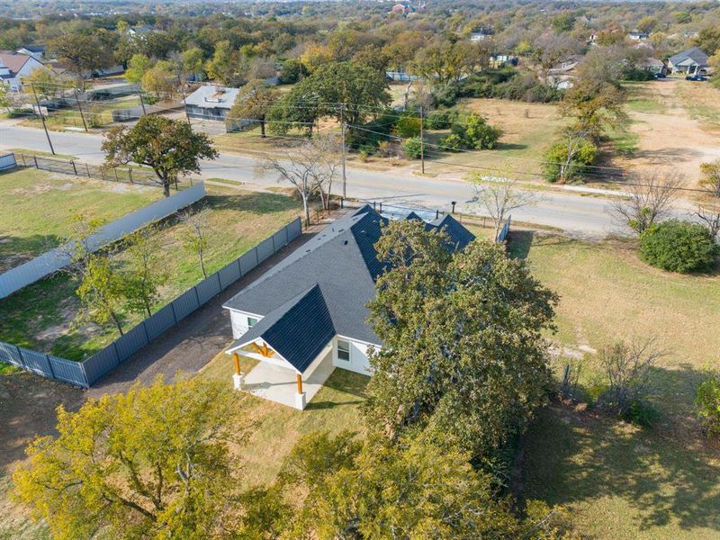 View from above of property