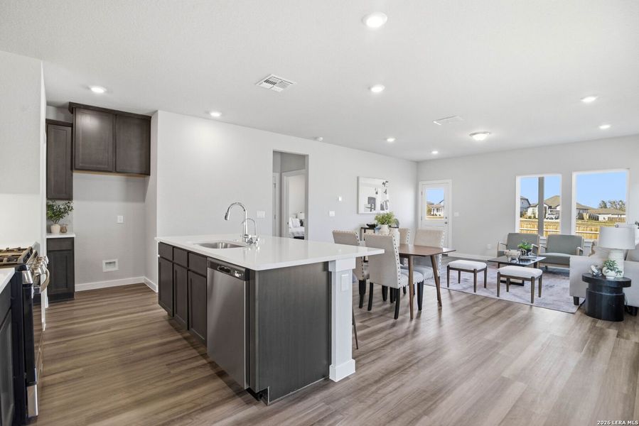 Furnished interior view inside a new home in August Fields, New Braunfels (Image 9).