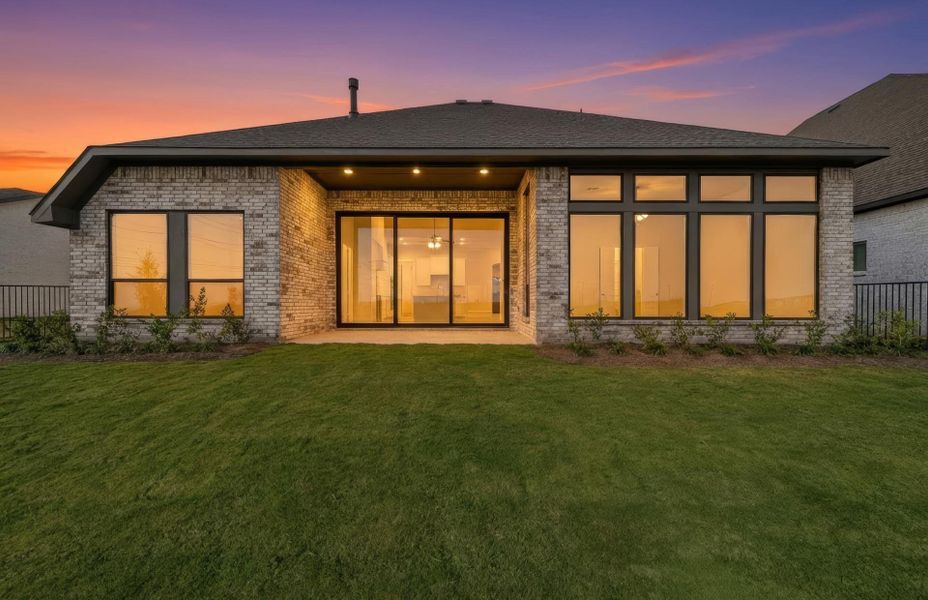 Exterior details and patio area of a home in Bridgeland 60′, Cypress (Image 4).