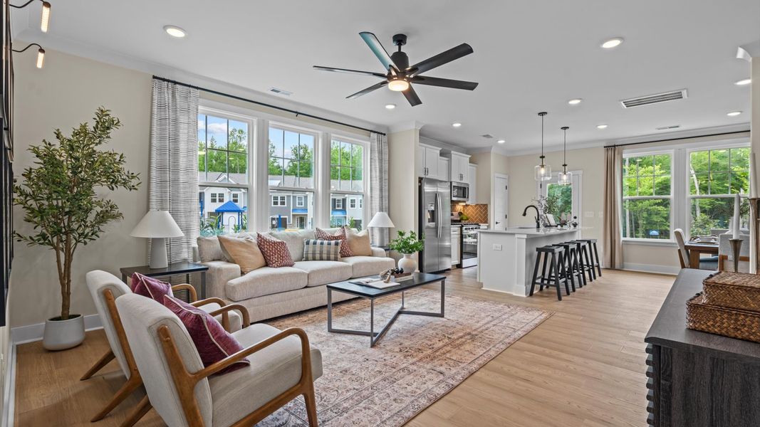 Representative furnished interior of a home built from the Litchfield by DRB Homes in North First Street Townes, Mebane (Image 6).