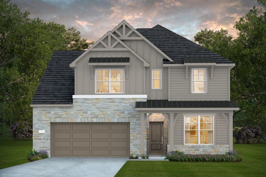 Representative exterior photo of a completed home built from the Lexington by Pulte Homes in Ryehill, Sugar Land, TX (Image 18).