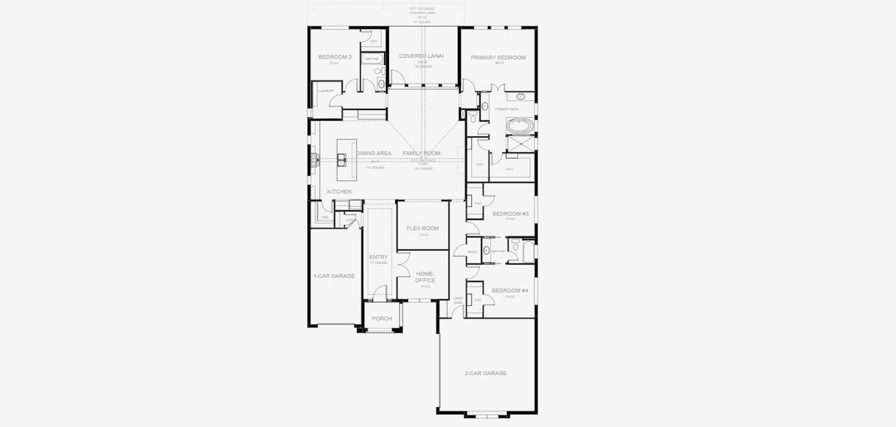 2D floor plan layout for the 2683F by Perry Homes in Sanctuary at Seaire, Parrish, FL (Image 3).