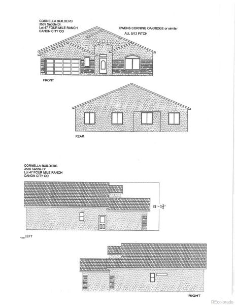 Front exterior of a new home in , Cañon City, CO, highlighting curb appeal (Image 1). Front exterior of a new home in , Cañon City, CO, highlighting curb appeal (Image 1).