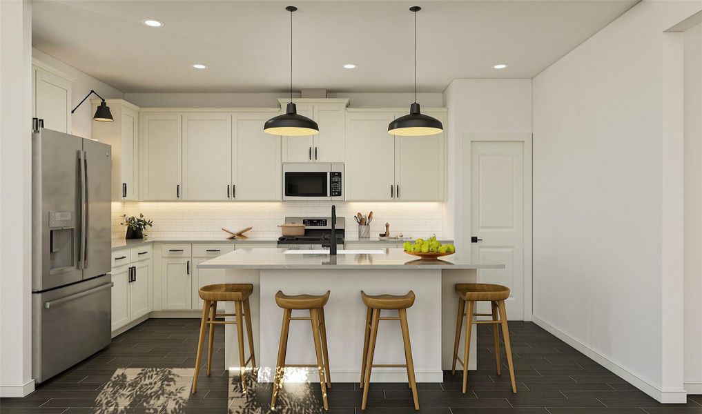 Gourmet island kitchen (*Artist rendering used for illustration purposes only.)